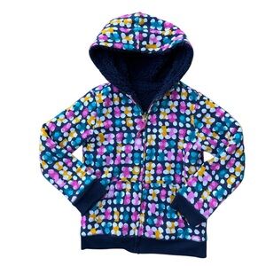 Lands’ End Reversible Sherpa Sweatshirt Hoodie Jacket 
M/8